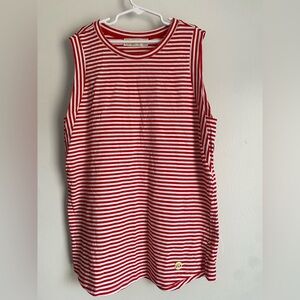 Michael Kors Red and White Striped Top